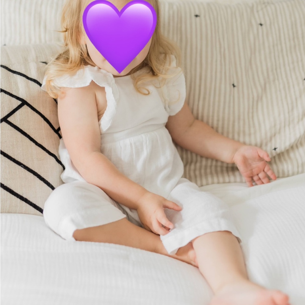 Zara ruffle linen overalls 18-24m